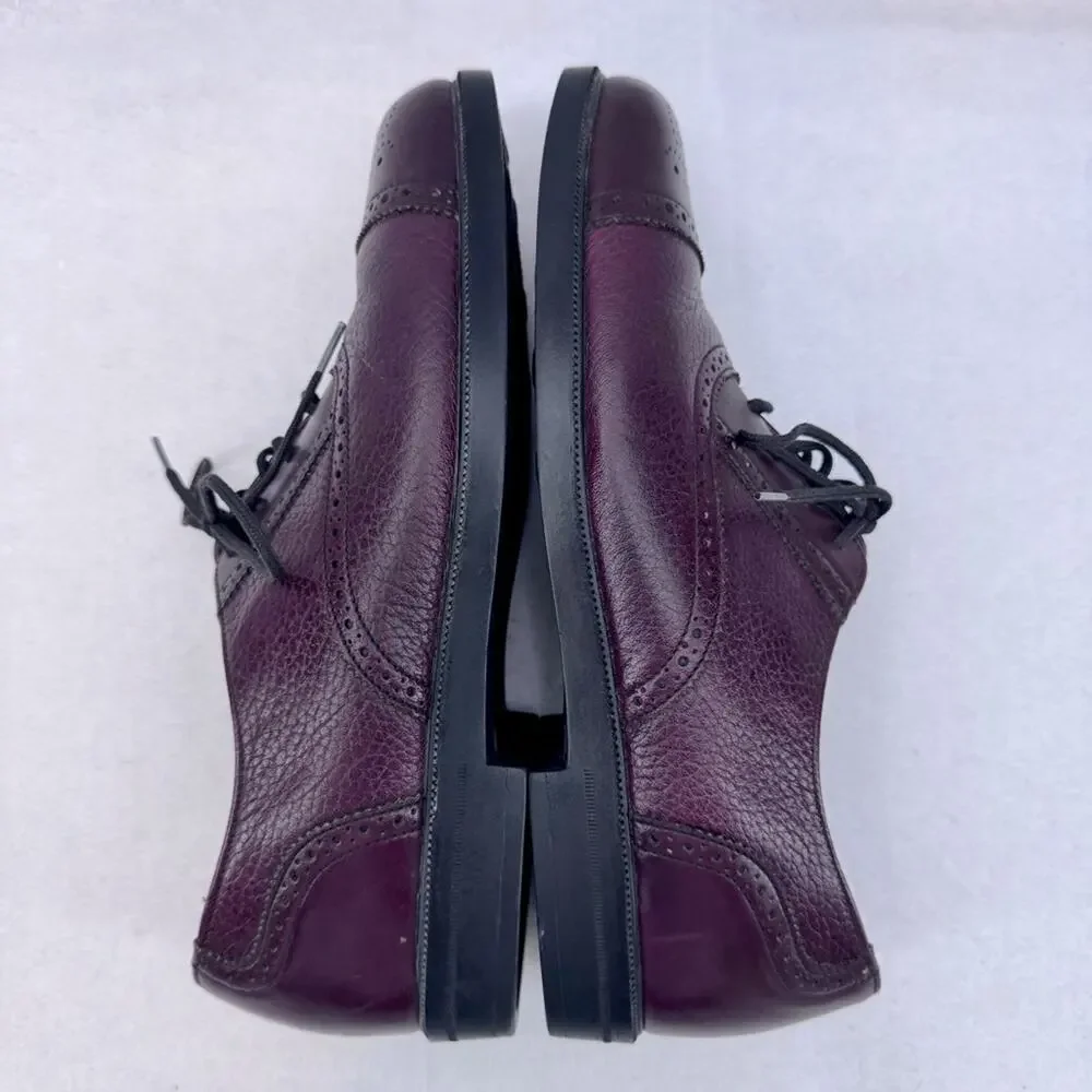 EUC Clarks Stanford Brogue Oxford Leather Cap Toe Shoes Dark Burgundy Men’s sz 7